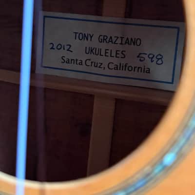 2012 Tony Graziano Baritone Ukulele #598 – Spruce / Figured Koa – Hardshell Case image 12