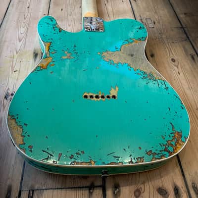 2021 FENDER CS - LTD ED '60 TELECASTER CUSTOM - SEA FOAM GREEN OVER SUNBURST RELIC image 6