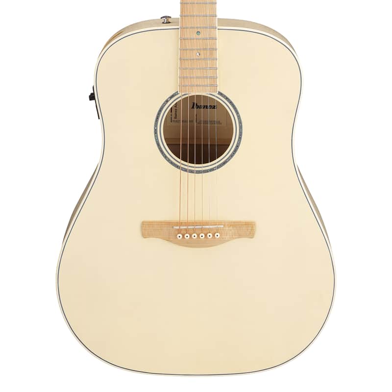 Used Ibanez AAD77M1E Acoustic-Electric Guitar - Open Pore Antique White image 1