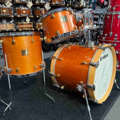 ~RARE!~ Yamaha Maple Custom 5-Piece 10/12/14/16/20 Drum Kit Set in Satin Natural Vintage with SKB Soft-Shell Bags image 3