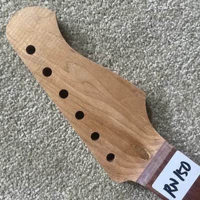Maple Wood Guitar Strat Style Neck, Fretless Rosewood Fingerboard image 2