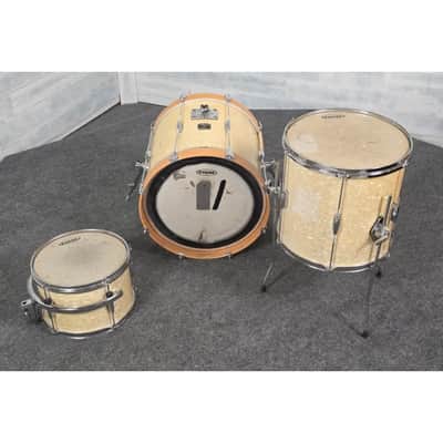 Used Gretsch Catalina Club 3pc Drum Set White Marine Pearl - Fair image 3