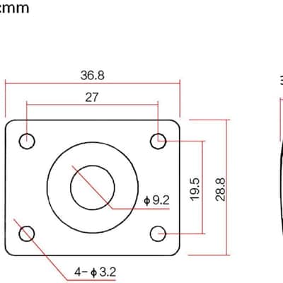 JD.Moon Square Metal 1/4 Output Jack Plate Input Jack Socket for Electric Guitar Bass (Chrome) image 2