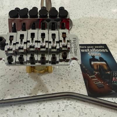Floyd Rose Original Double Locking Tremolo Bridge Made in Germany Chrome w/ Arm image 2