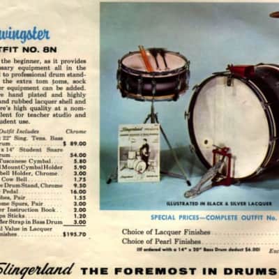 D. J. Fontana Played (Elvis Presley), 1960s Slingerland Shelbyville 2-Piece Studio Drum Set image 2