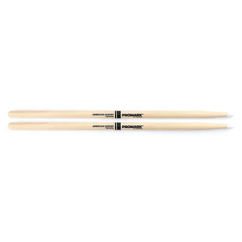 Pro-Mark TX747N Hickory 747 Nylon Tip Drum Sticks image 1
