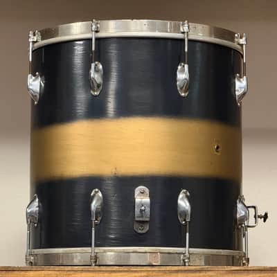 1940's WFL Black & Gold Duco 14x26 16x16 9x13  Drum Kit Zephyr Lug image 16