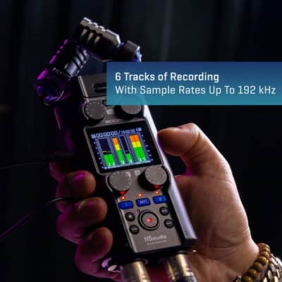 Zoom H5 Studio Handheld Recorder for Musicians, Podcasters & Filmmakers with Large Stereo Microphones, 2 Pro Quality Preamps, 6 Tracks of Recording, 32-Bit Float and USB Audio Interface image 2