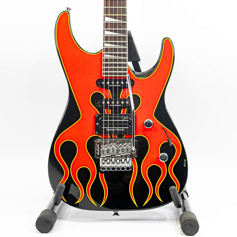 1996 Jackson DK2 Pro Dinky Electric Guitar – Hot Rod Flames, Floyd Rose, Gigbag image 1