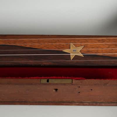 H.E. Bailey  5 String Fretless Banjo (1881), original brown coffin case. image 13