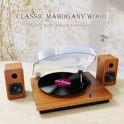 Bluetooth Vinyl Record Player Turntable with Built-In Speakers, USB & MP3 Conversion image 6