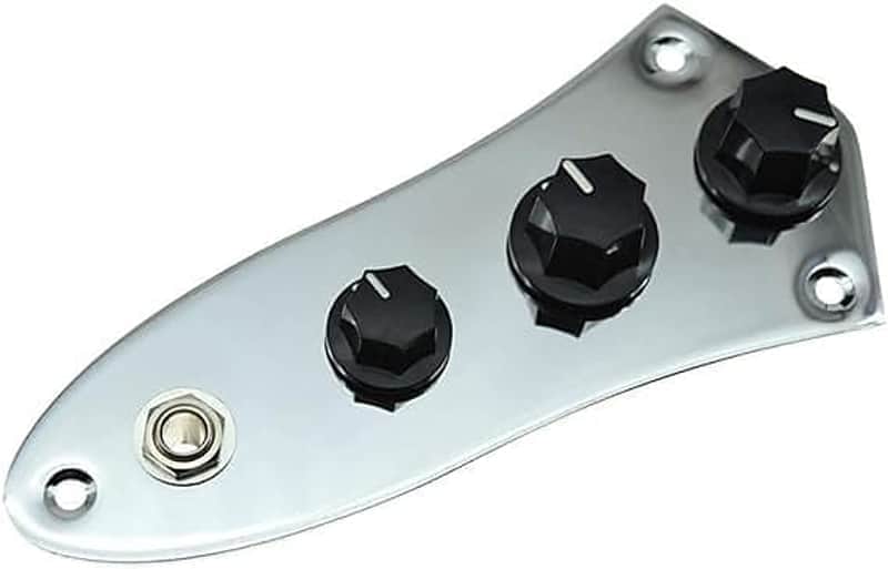 Fully Loaded Control Plate Pre-Wired Control Plate with Wiring Harness for Jazz J Bass Chrome image 1