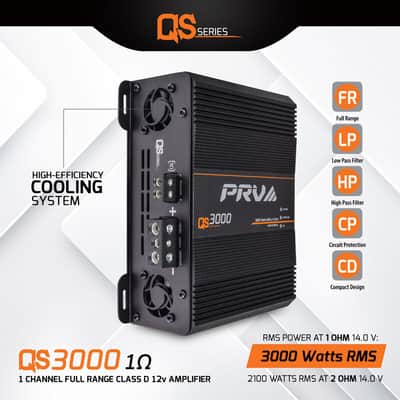 PRV Audio QS3000 1-Ohm Full Range Digital Car Amplifier 3000 Watts Compact 3k image 7