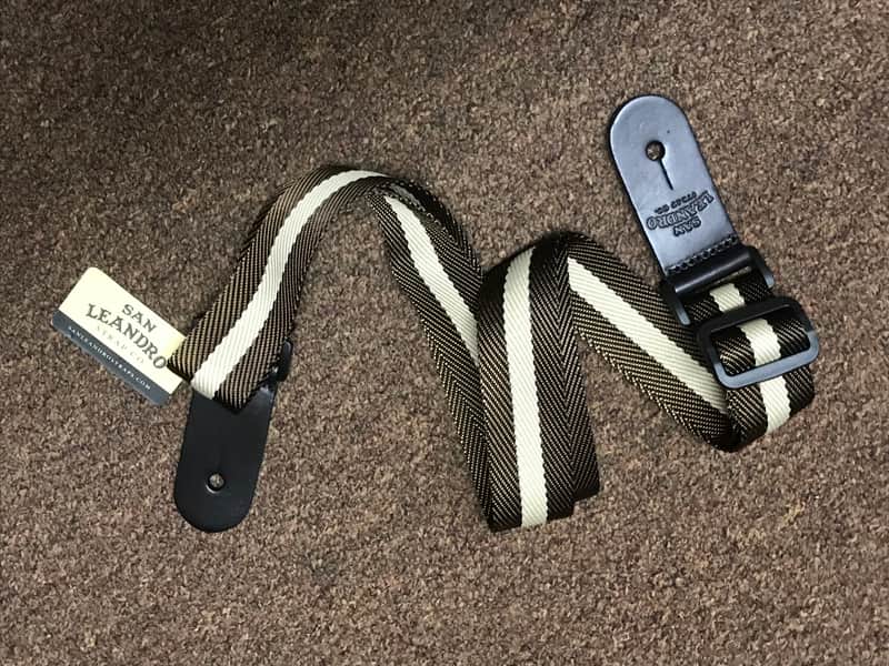 SAN LEANDRO woven nylon Ukulele STRAP new - Brown / Tan image 1