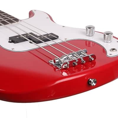 Glarry GP Electric Bass Guitar Red w/ 20W Amplifier image 12