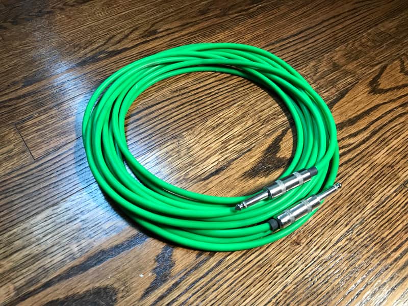25' foot Neon green instrument guitar cable image 1
