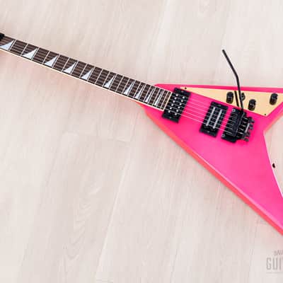 1991 Fernandes JS Limited Edition Randy Rhoads V Hot Pink Metalflake w/ Floyd Rose, Japan image 12