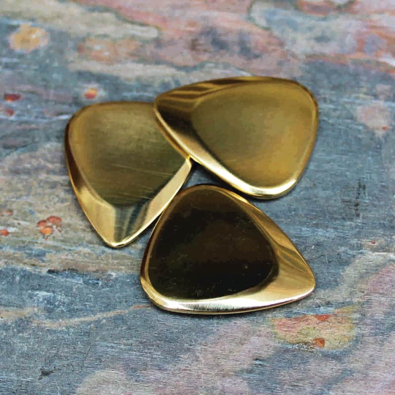 2024 Timber Tones 1 Brass Guitar Pick – 351 Shape Polished