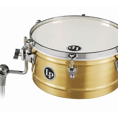 Latin Percussion 13" Brass Timbale with Chrome Hardware and Mount Bracket