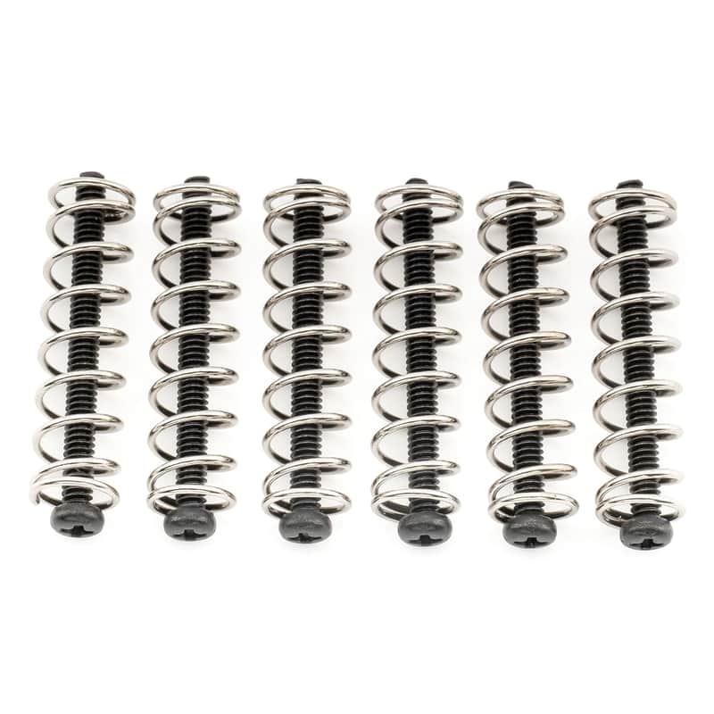 48x1.1 Inch Stainless Steel Humbucker Pickup Mounting Screws and Steel Springs Set for Electric Guitar, Black (Set of 6) image 1