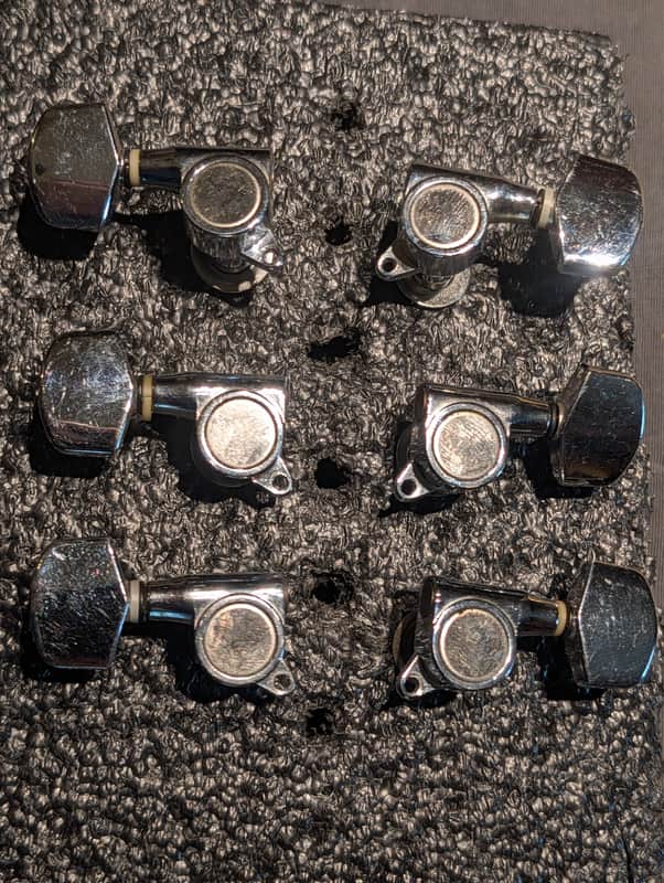 (#T472) Die-Cast Chrome Tuner Set With Bushings And Washers image 1