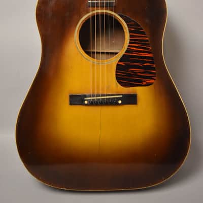 c. 1942 Gibson J-50/J-45 Jumbo Acoustic Banner Logo Refinished Sunburst w/HSC image 3