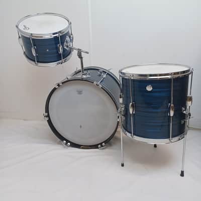 Pearl Apollo 20,12,14 Drum Set Blue Ripple 3Ply MIJ Japan Bass Kick/Tom/Floor60s image 3