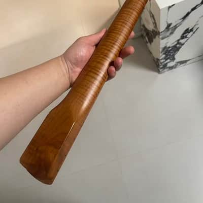 Large headstock 24 inch Round stainless steel 4a 22 frets Roasted flame Maple guitar neck 24inch hole 10mm Satin for JAGUAR body， image 3