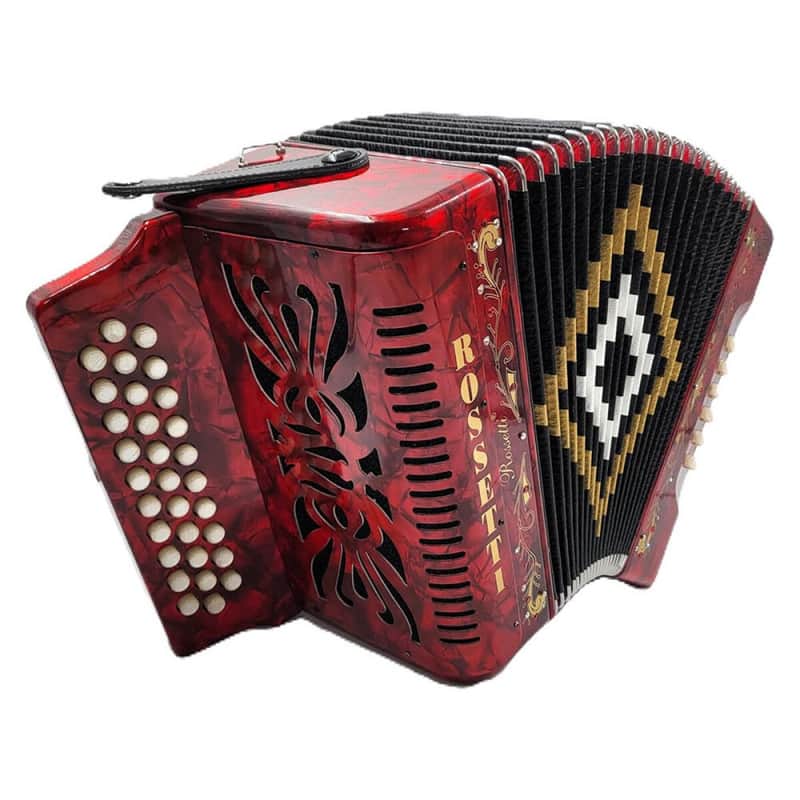 Rossetti 31-Button Diatonic Accordion 12 Bass FBE Red – 3112-FBE-RD image 1