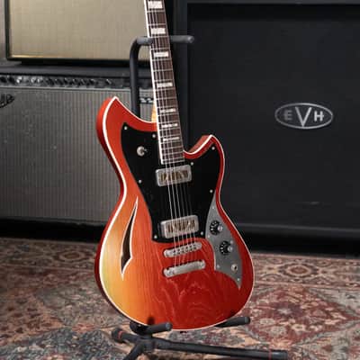 Novo Custom Miris P2 Semi-Hollow Electric Guitar - Faded Sparkling Burgundy with Gig Bag image 18