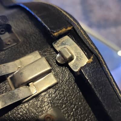 Vintage Black Chipboard Offset Electric Bass Guitar Case - 1960s? 1970s? Fits Fender and Ric image 10