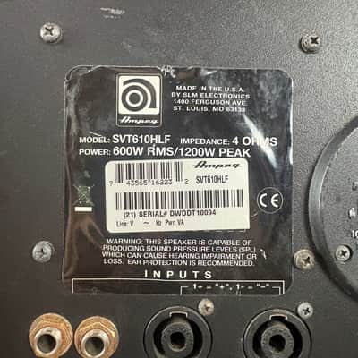 Ampeg SVT610HLF 6x10 600 Watt (1,200 Watts Program Handling) Bass Guitar Speaker Enclosure! image 5