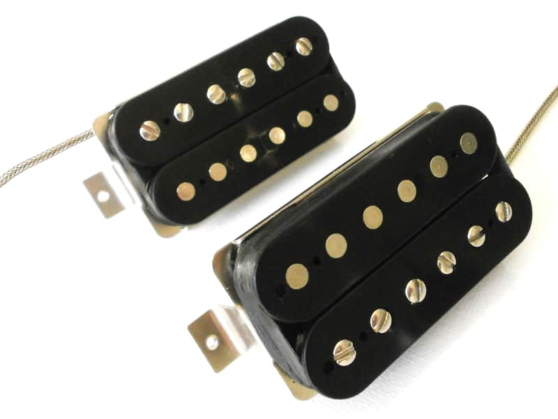 Q Pickups 1957 PAF Humbucker SET Alnico II Classic VINTAGE CORRECT Clone Black 57 Fits Gibson image 1
