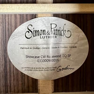 Simon & Patrick Showcase CW Rosewood EQ SF Acoustic-Electric Guitar - (Used) W/Tric Case image 11