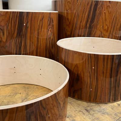 ROSEWOOD and Maple 9 pcs shell set - DOUBLE BASS - 5 ply core Drum Shell 9 pcs set - Clear gloss polished BEST OFFERS ACCEPTED! image 7