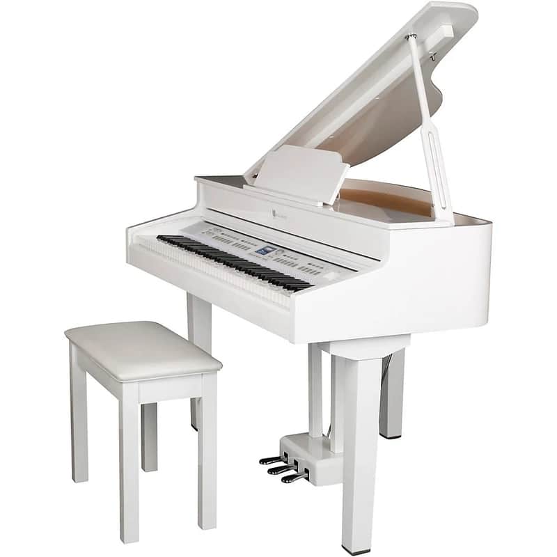 Williams Symphony Grand II Digital Micro Grand Piano with Bench – White, 88-Key image 1