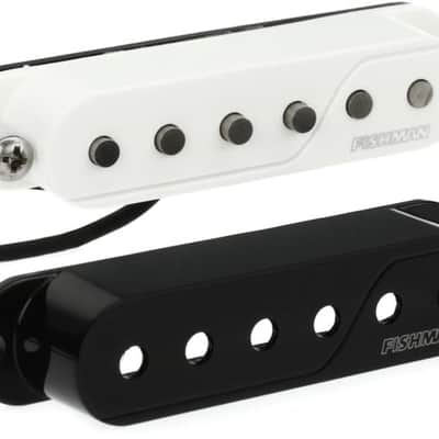 Fishman Fluence Single Width Single Coil Sized Multivoice Pickup - Black and White Cap image 2