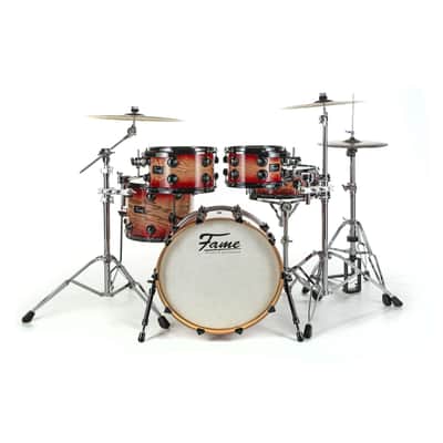 Fame Fortress Studio Shell Set Red Burst - Drum Shell Set image 3