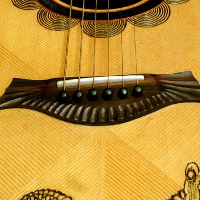Blueberry Handmade Jumbo Acoustic Guitar Dragon Motif image 3