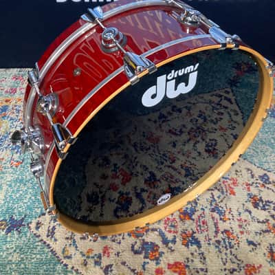 DW Tris Imboden's Chicago, 8x22" DW/May Bass Woofer with Internal Microphone 2002 - Transparent Wine Red Lacquer image 4