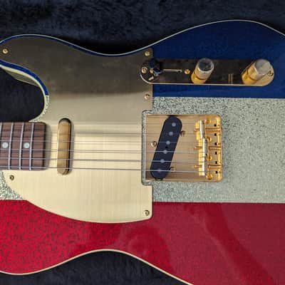 Fender Buck Owens Telecaster 2003 - Red, Silver & Blue Sparkle image 1