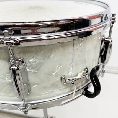 Vintage 1960s Slingerland Student Model Snare Drum in White Marine Pearl image 4
