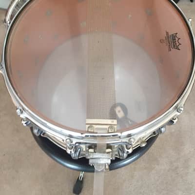 Slingerland Magnum 8x14 wood shell snare drum 1980s Creme White image 3