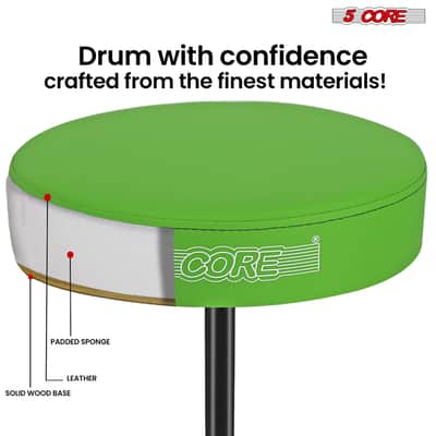 5 Core Drum Throne 3" Padded Seat Adjustable Drumming Chair for Practice and Performance image 14