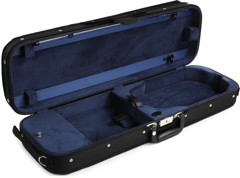 Bobelock Oblong Violin Case - 4/4 Size  Black with Blue Interior image 1