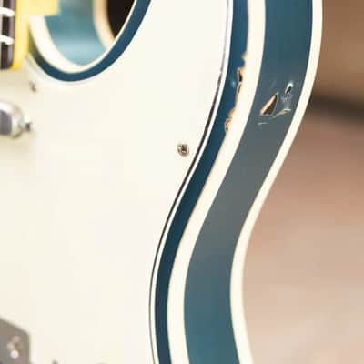Nash T-63 Double Bound with Bigsby Electric Guitar - Ocean Turquoise Metallic over 2-Tone Burst with Hardshell Case image 22