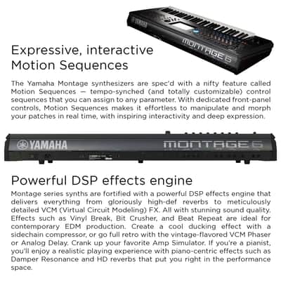 Yamaha Montage6 61-Key Flagship Synthesizer Workstation with Gator Gig Bag, Bench, Flash Drive and ATH-M60x Headphones image 3
