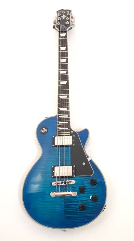 Agile AL-3200MCC-27 Blue Flame Baritone Electric Guitar in 27 Inch Scale image 1