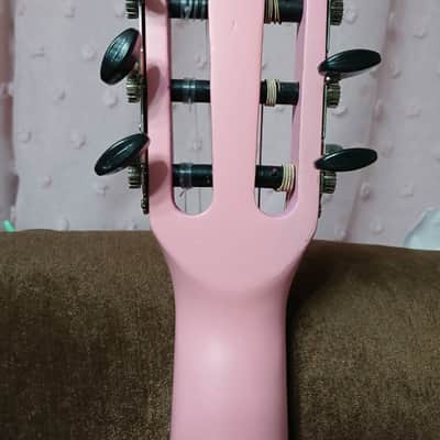 38" LOVELY FLORAL HAND-PAINTED PINK CLASSICAL GUITAR image 7