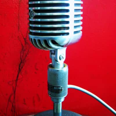 Vintage RARE 1940's Shure 556 dynamic cardioid microphone w Atlas stand Display 55 55S Super 55 image 11